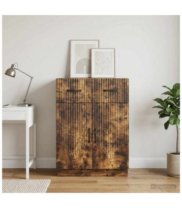 vidaXL Sideboard Smoked Oak 66 x 34.5 x 87 cm Engineered Wood — V0672122413