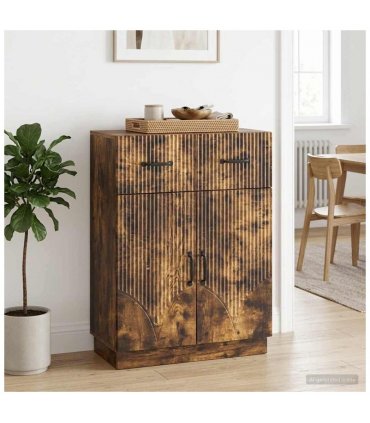 vidaXL Sideboard Smoked Oak 66 x 34.5 x 87 cm Engineered Wood — V0672122413