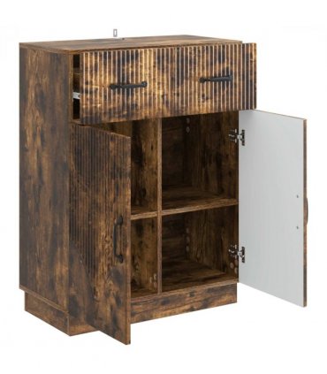 vidaXL Sideboard Smoked Oak 66 x 34.5 x 87 cm Engineered Wood — V0672122413
