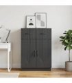 vidaXL Sideboard with Drawer Black 66 x 34.5 x 87 cm Engineered Wood — V0672122415