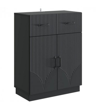 vidaXL Sideboard with Drawer Black 66 x 34.5 x 87 cm Engineered Wood — V0672122415