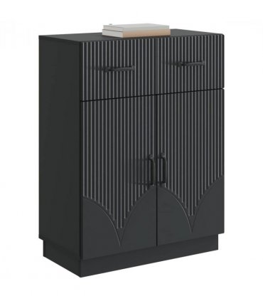 vidaXL Sideboard with Drawer Black 66 x 34.5 x 87 cm Engineered Wood — V0672122415