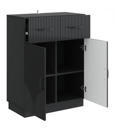 vidaXL Sideboard with Drawer Black 66 x 34.5 x 87 cm Engineered Wood — V0672122415