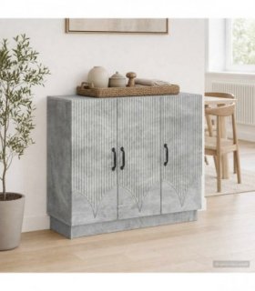 vidaXL Sideboard Concrete Grey 89 x 34.5 x 77 cm Engineered Wood