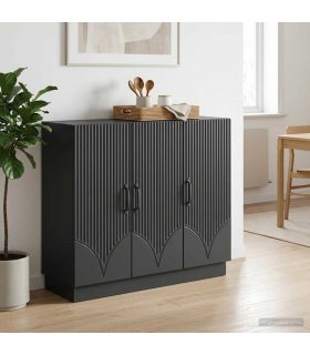 vidaXL Sideboard Black 89 x 34.5 x 77 cm Engineered Wood