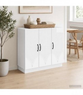 vidaXL Sideboard High Gloss White 89 x 34.5 x 77 cm Engineered Wood