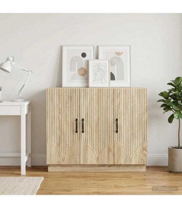 vidaXL Sideboard Sonoma Oak 89 x 34.5 x 77 cm Engineered Wood