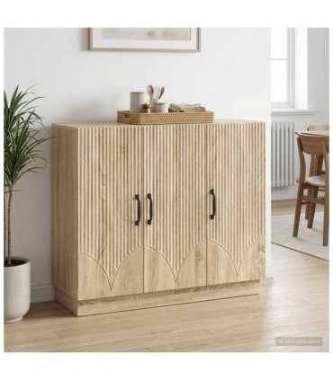 vidaXL Sideboard Sonoma Oak 89 x 34.5 x 77 cm Engineered Wood