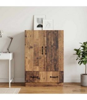 vidaXL Sideboard Old Wood 66 x 34.5 x 92 cm Engineered Wood — V0672122426