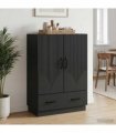 vidaXL Sideboard with Drawer Black 66 x 34.5 x 92 cm Engineered Wood — V0672122432