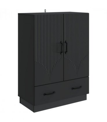 vidaXL Sideboard with Drawer Black 66 x 34.5 x 92 cm Engineered Wood — V0672122432