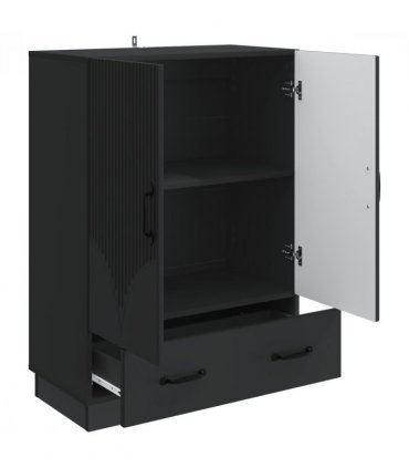 vidaXL Sideboard with Drawer Black 66 x 34.5 x 92 cm Engineered Wood — V0672122432
