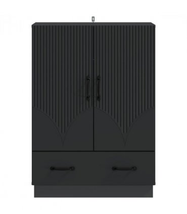 vidaXL Sideboard with Drawer Black 66 x 34.5 x 92 cm Engineered Wood — V0672122432