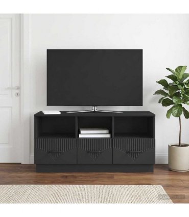 vidaXL TV Cabinet with Drawer Black 102 x 34.5 x 47 cm Engineered Wood