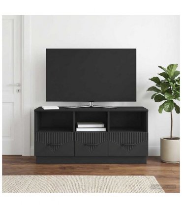 vidaXL TV Cabinet with Drawer Black 102 x 34.5 x 47 cm Engineered Wood