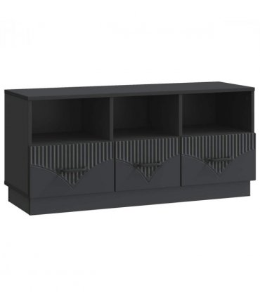 vidaXL TV Cabinet with Drawer Black 102 x 34.5 x 47 cm Engineered Wood