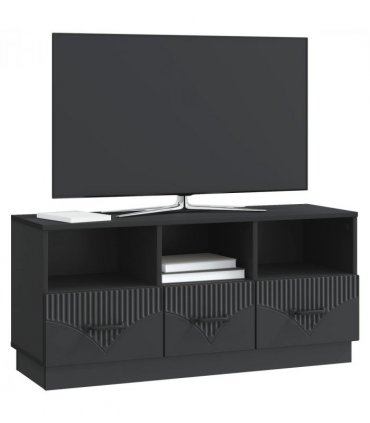 vidaXL TV Cabinet with Drawer Black 102 x 34.5 x 47 cm Engineered Wood