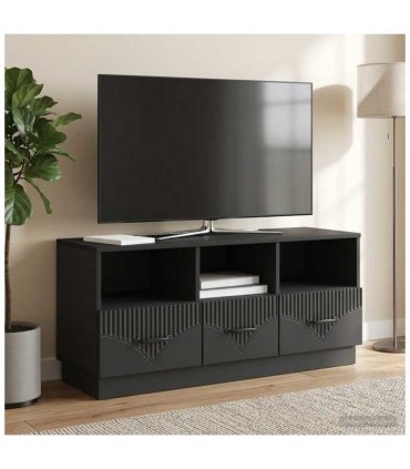 vidaXL TV Cabinet with Drawer Black 102 x 34.5 x 47 cm Engineered Wood