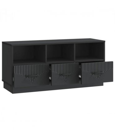 vidaXL TV Cabinet with Drawer Black 102 x 34.5 x 47 cm Engineered Wood