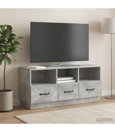 vidaXL TV Cabinet Concrete Grey 102 x 34.5 x 47 cm Engineered Wood — V0672122437