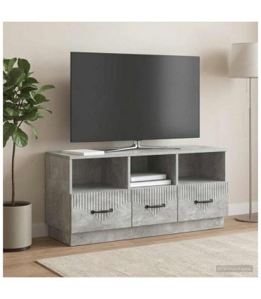 vidaXL TV Cabinet Concrete Grey 102 x 34.5 x 47 cm Engineered Wood — V0672122437