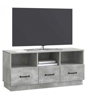 vidaXL TV Cabinet Concrete Grey 102 x 34.5 x 47 cm Engineered Wood — V0672122437