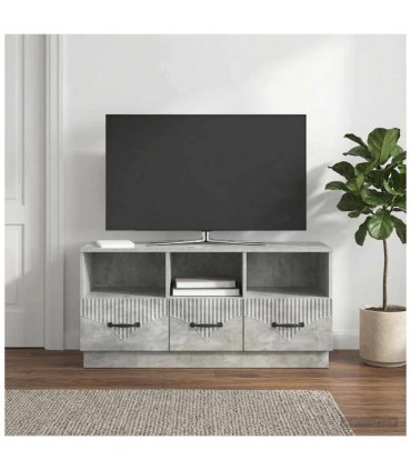 vidaXL TV Cabinet Concrete Grey 102 x 34.5 x 47 cm Engineered Wood — V0672122437