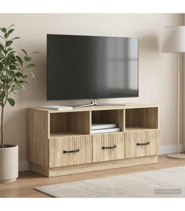 vidaXL TV Cabinet Sonoma Oak 102 x 34.5 x 47 cm Engineered Wood — V0672122439