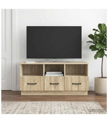 vidaXL TV Cabinet Sonoma Oak 102 x 34.5 x 47 cm Engineered Wood — V0672122439