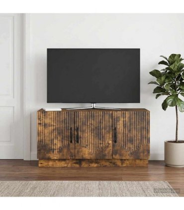 vidaXL TV Cabinet Smoked Oak 99 x 34.5 x 47 cm Engineered Wood