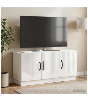 vidaXL TV Cabinet High Gloss White 99 x 34.5 x 47 cm Engineered Wood