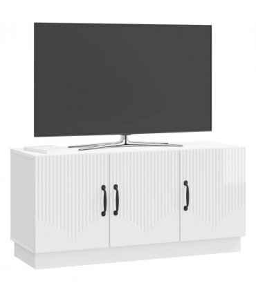 vidaXL TV Cabinet High Gloss White 99 x 34.5 x 47 cm Engineered Wood