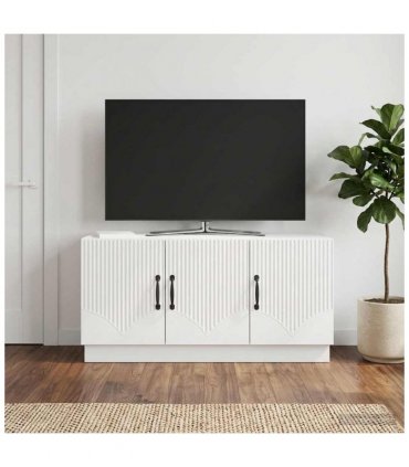 vidaXL TV Cabinet High Gloss White 99 x 34.5 x 47 cm Engineered Wood