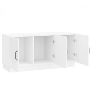 vidaXL TV Cabinet High Gloss White 99 x 34.5 x 47 cm Engineered Wood