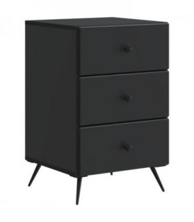 vidaXL Bedside Cabinet Black 43 x 41 x 66.5 cm Engineered Wood — V0672122481