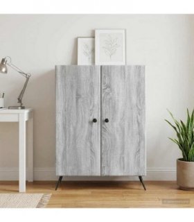 vidaXL Sideboard Grey Sonoma 66 x 34.5 x 90 cm Engineered Wood — V0672122485