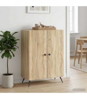 vidaXL Sideboard Sonoma Oak 66 x 34.5 x 90 cm Engineered Wood — V0672122486