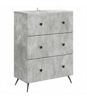 vidaXL Drawer Cabinet Concrete Grey 66 x 34.5 x 90 cm Engineered Wood