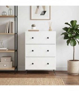 vidaXL Drawer Cabinet High Gloss White 66 x 34.5 x 90 cm