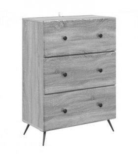 vidaXL Drawer Cabinet Grey Sonoma 66 x 34.5 x 90 cm Engineered Wood