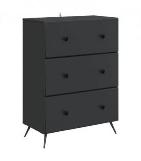 vidaXL Drawer Cabinet Black 66 x 34.5 x 90 cm Engineered Wood