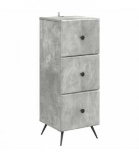 vidaXL Drawer Cabinet Concrete Grey 33 x 34.5 x 90 cm Engineered Wood