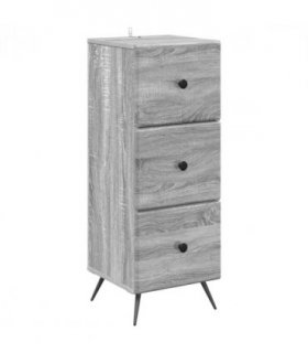 vidaXL Drawer Cabinet Grey Sonoma 33 x 34.5 x 90 cm Engineered Wood