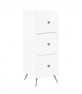 vidaXL Drawer Cabinet High Gloss White 33 x 34.5 x 90 cm