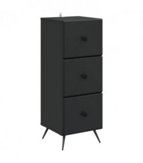 vidaXL Drawer Cabinet Black 33 x 34.5 x 90 cm Engineered Wood