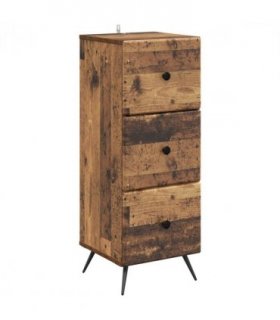 vidaXL Drawer Cabinet Old Wood 33 x 34.5 x 90 cm Engineered Wood