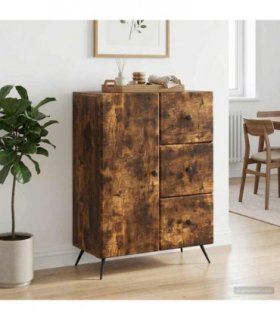 vidaXL Sideboard Smoked Oak 66 x 34.5 x 90 cm Engineered Wood — V0672122517