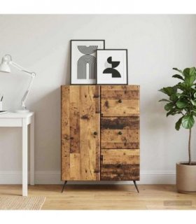 vidaXL Sideboard Old Wood 66 x 34.5 x 90 cm Engineered Wood — V0672122518