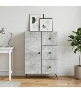 vidaXL Sideboard Concrete Grey 66 x 34.5 x 90 cm Engineered Wood — V0672122519