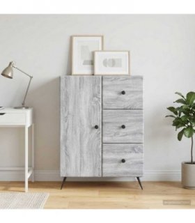 vidaXL Sideboard Grey Sonoma 66 x 34.5 x 90 cm Engineered Wood — V0672122521